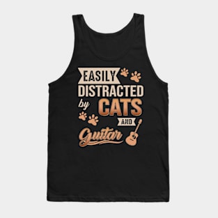 Easily Distracted By Cats And Guitars Tank Top